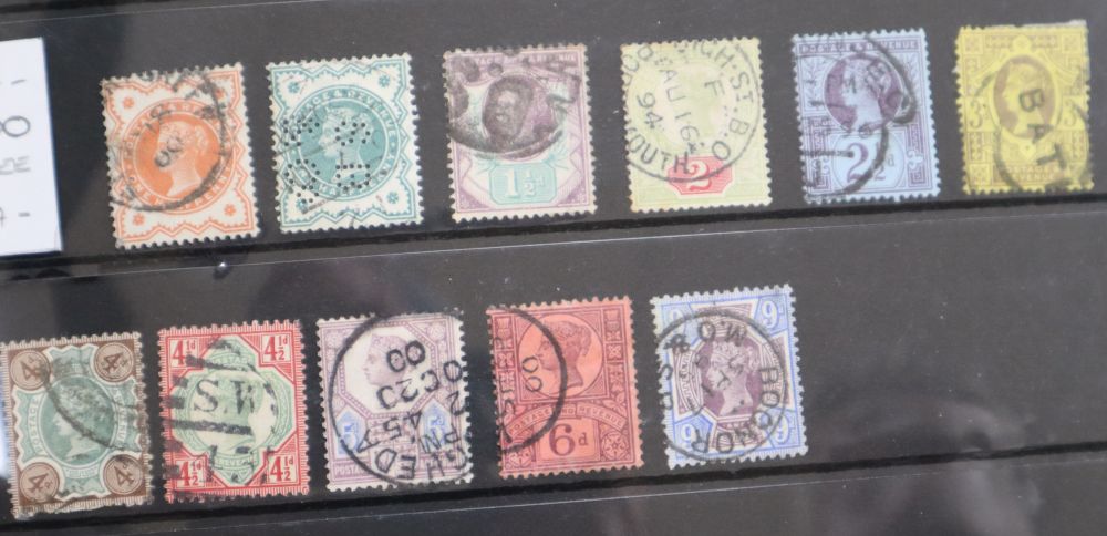 Four albums of Great Britain stamps from 1841. 1d red browns to modern commemoratives, mint and used